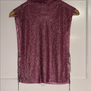 8 Other Reasons Sparkling Pink Rhinestone Blouse